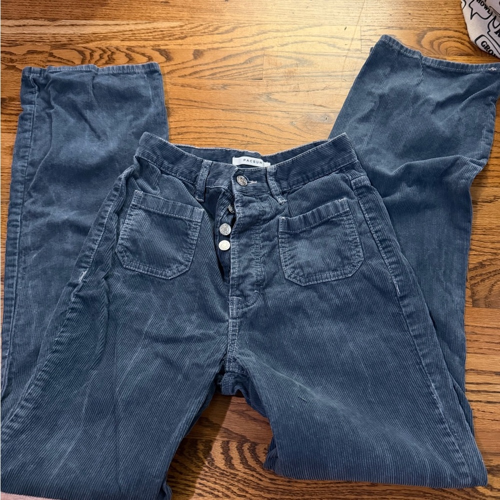 PacSun Slate Blue Corduroy Straight Leg Pants